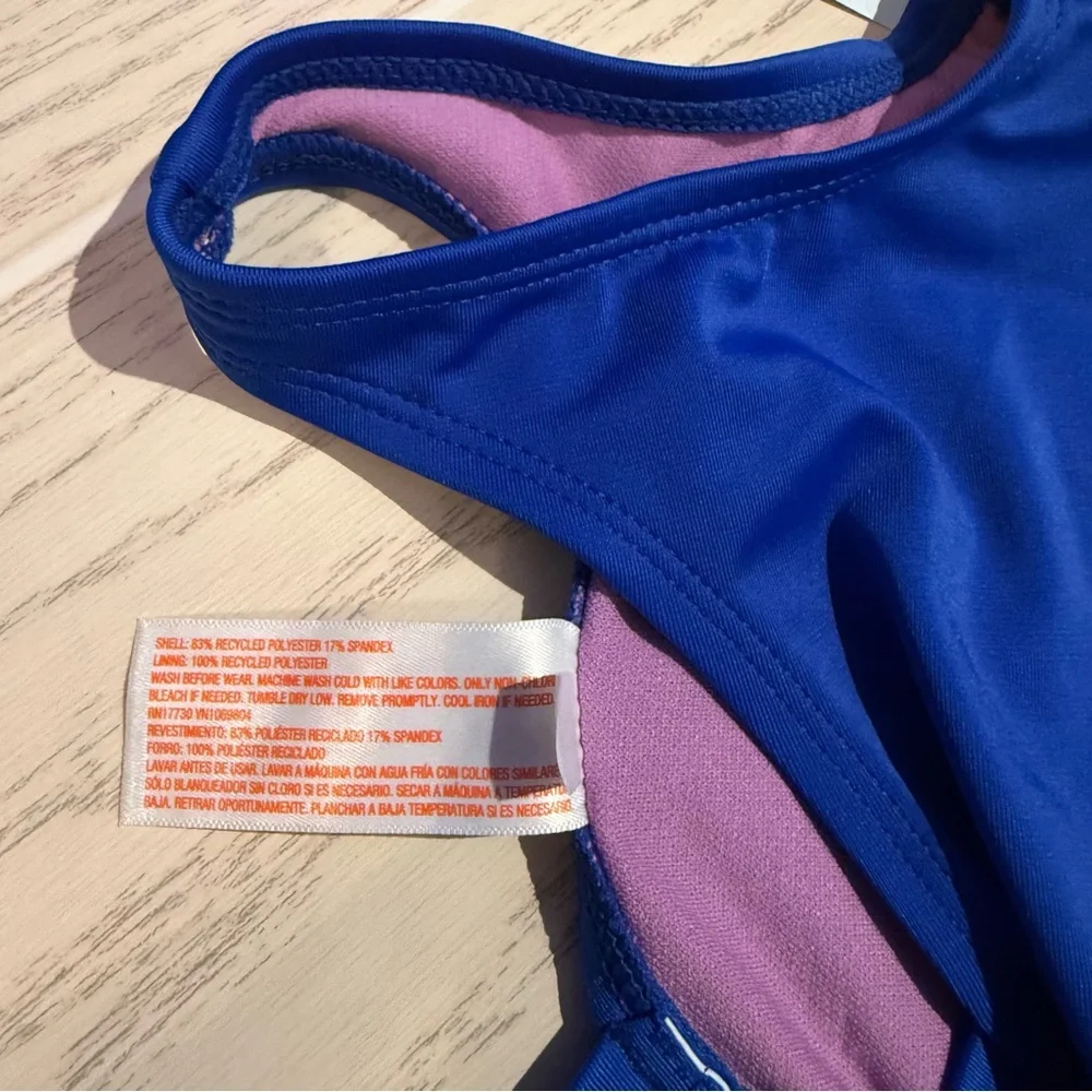 Cat & Jack Toddler Girls Size‎ 2T One Shoulder Swimsuit Blue Purple UPF 50 NEW